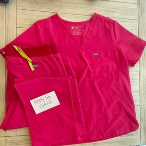 Figs scrub set, pink